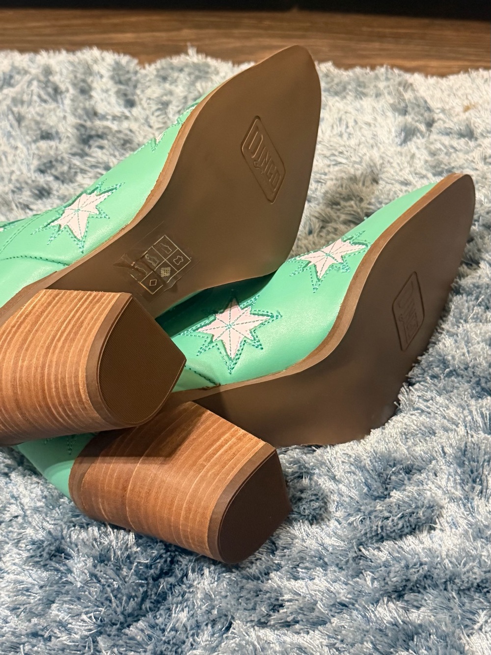 NWT Dingo Starburst DI2248 Green White Star Leather Cowboy Boots Size 7M - Picture 15 of 15